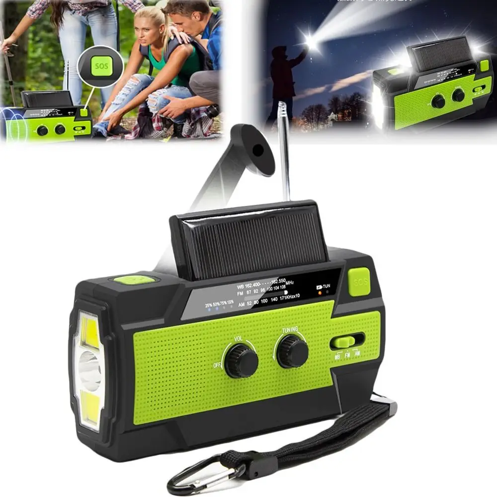 SOS Multi-purpose Crank Radio Cell Phone Charger WB/AM/FM/NOAA Solar USB Charge Light 4000mah With Flashlight
SOS Multi-purpose Crank Radio Cell Phone Charger WB/AM/FM/NOAA Solar USB Charge Light 4000mah With Flashlight