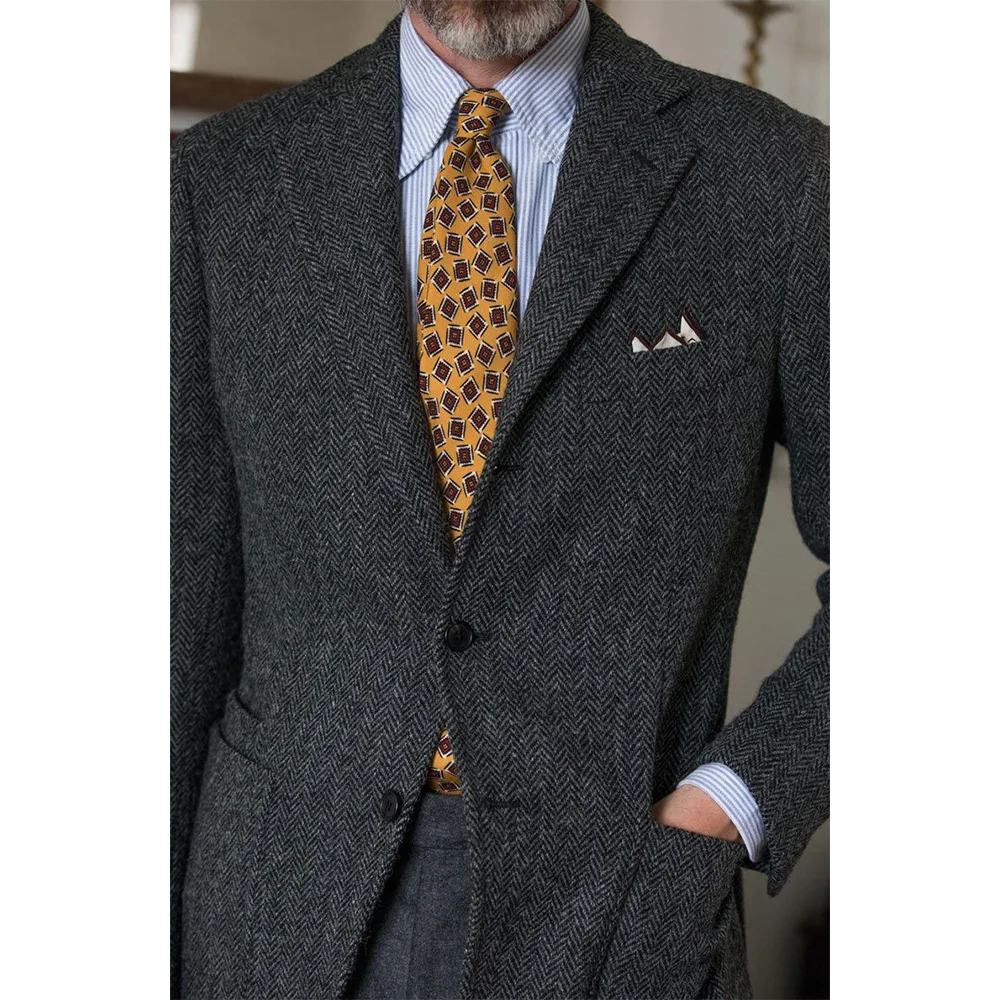Mens Herringbone Suit Jacket Notched Lapel Single Breasted Slim Fit Casual Business Blazer Elegant Tuxedo Party Wear Comfortable
Mens Herringbone Suit Jacket Notched Lapel Single Breasted Slim Fit Casual Business Blazer Elegant Tuxedo Party Wear Comfortable