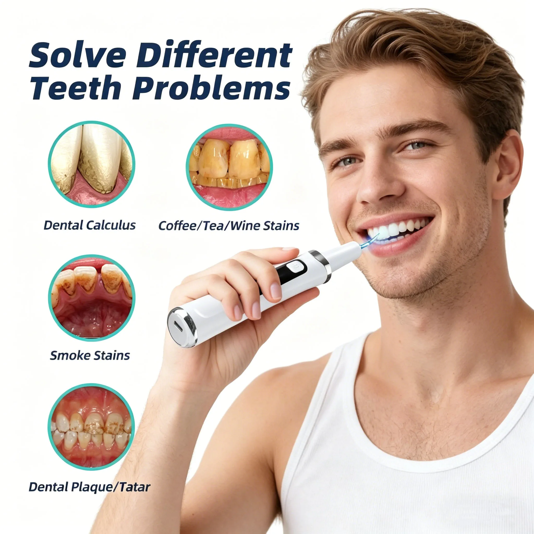 Ultrasonic Dental Scaler 5 Mode 9Gear Teeth Tartar Remover Electric LED Teeth Cleaner Tooth Calculus Plaque Dental Stone Removal
Ultrasonic Dental Scaler 5 Mode 9Gear Teeth Tartar Remover Electric LED Teeth Cleaner Tooth Calculus Plaque Dental Stone Removal