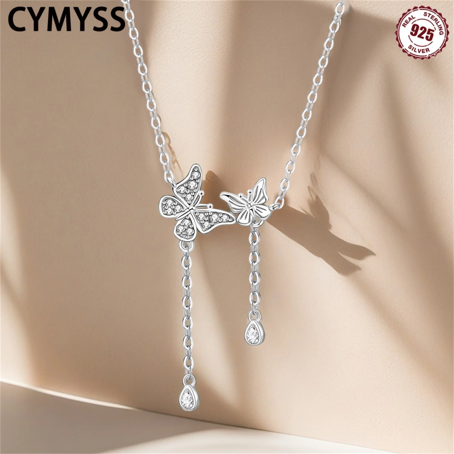 CYMYSS 925 Sterling Silver Stone Inlaid Butterfly Irregular Tassel Necklace Design Jewelry Wedding Holiday Gift women's Necklace
CYMYSS 925 Sterling Silver Stone Inlaid Butterfly Irregular Tassel Necklace Design Jewelry Wedding Holiday Gift women's Necklace