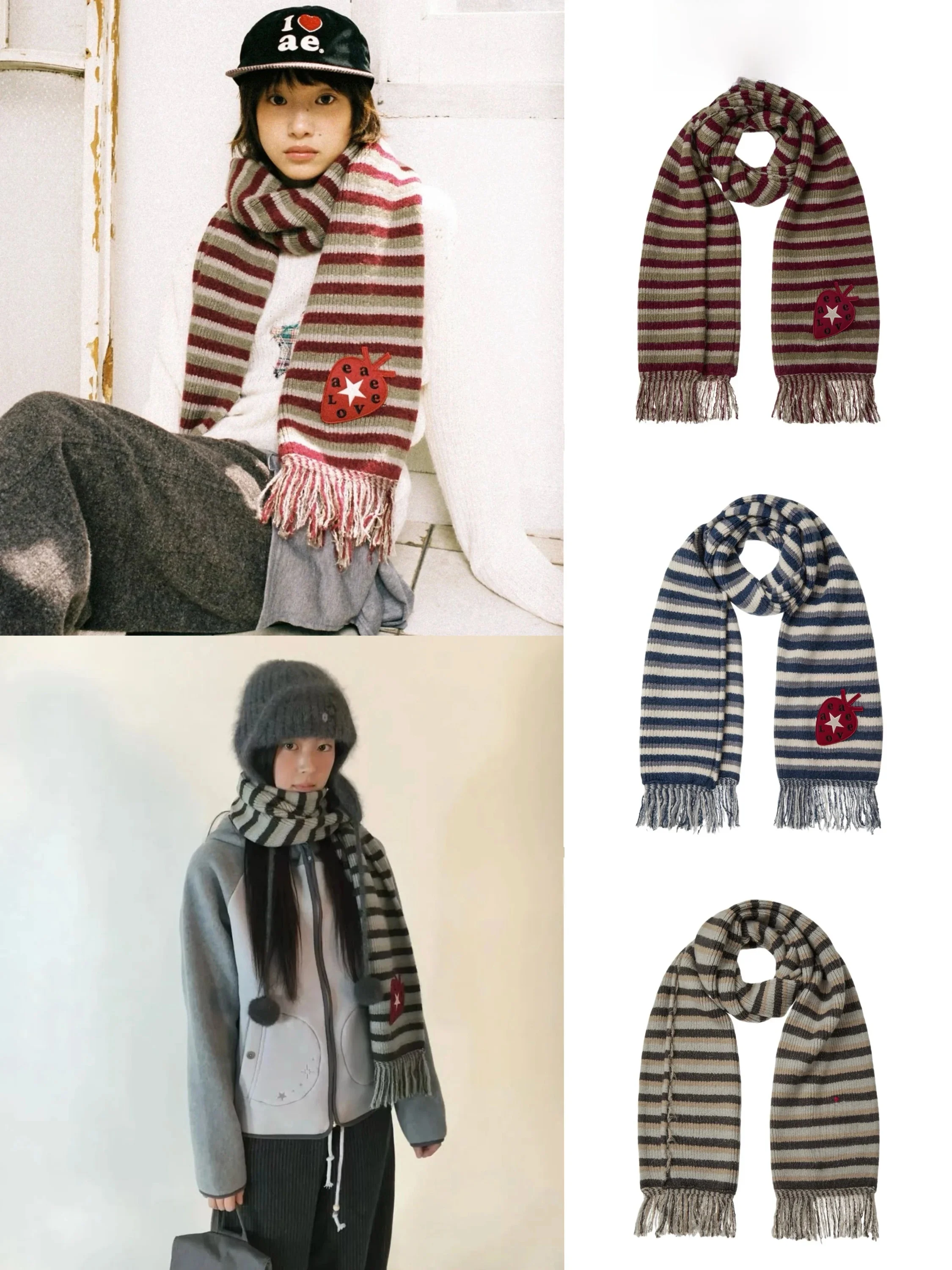 Warmth Knitted Scarf Strawberry Patchwork Embroidery Striped Design Korean Style Winter Fashion 2025 New Youth Female Accessory
Warmth Knitted Scarf Strawberry Patchwork Embroidery Striped Design Korean Style Winter Fashion 2025 New Youth Female Accessory