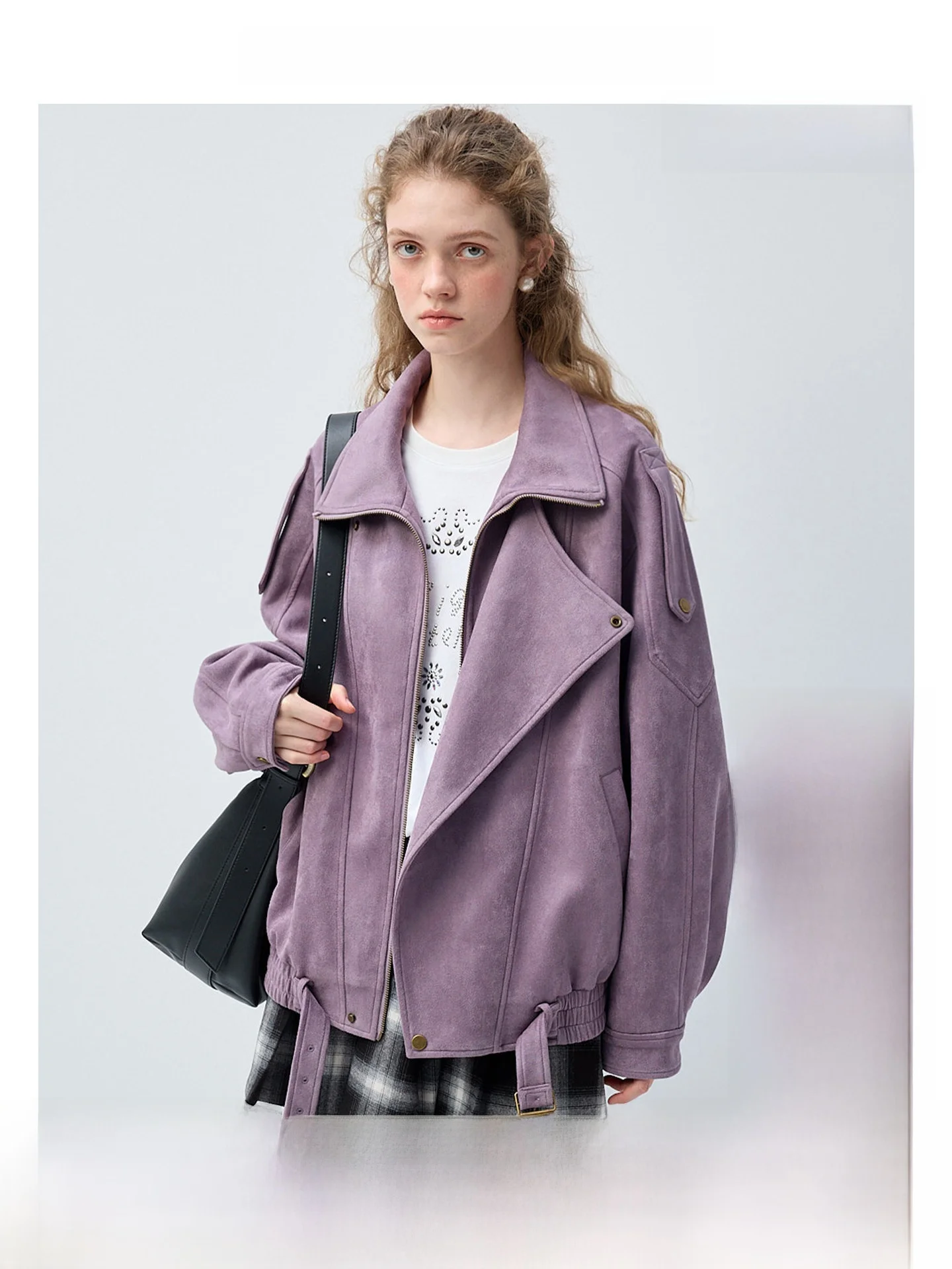 Vega Chang Suede Texture Motorcycle Jacket Women's New 2026 Spring Fashion Korean Style Outerwear Commute Style Loose Fit wit...
Vega Chang Suede Texture Motorcycle Jacket Women's New 2026 Spring Fashion Korean Style Outerwear Commute Style Loose Fit wit...