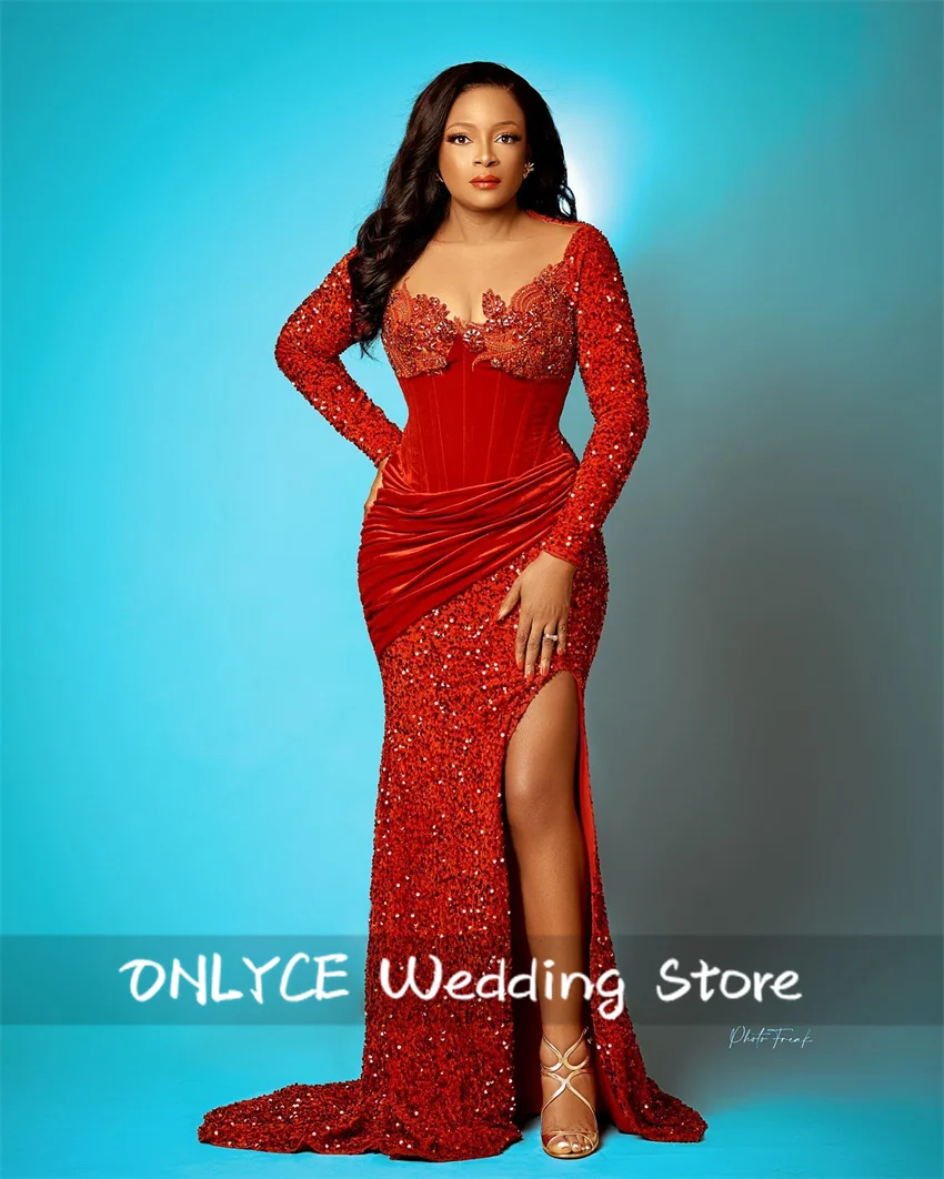 New Arrival Red Sequins Mermaid Evening Party Dresses 2024 Luxury Bead Diamonds Formal Prom Party Vestidos De Noche
New Arrival Red Sequins Mermaid Evening Party Dresses 2024 Luxury Bead Diamonds Formal Prom Party Vestidos De Noche
