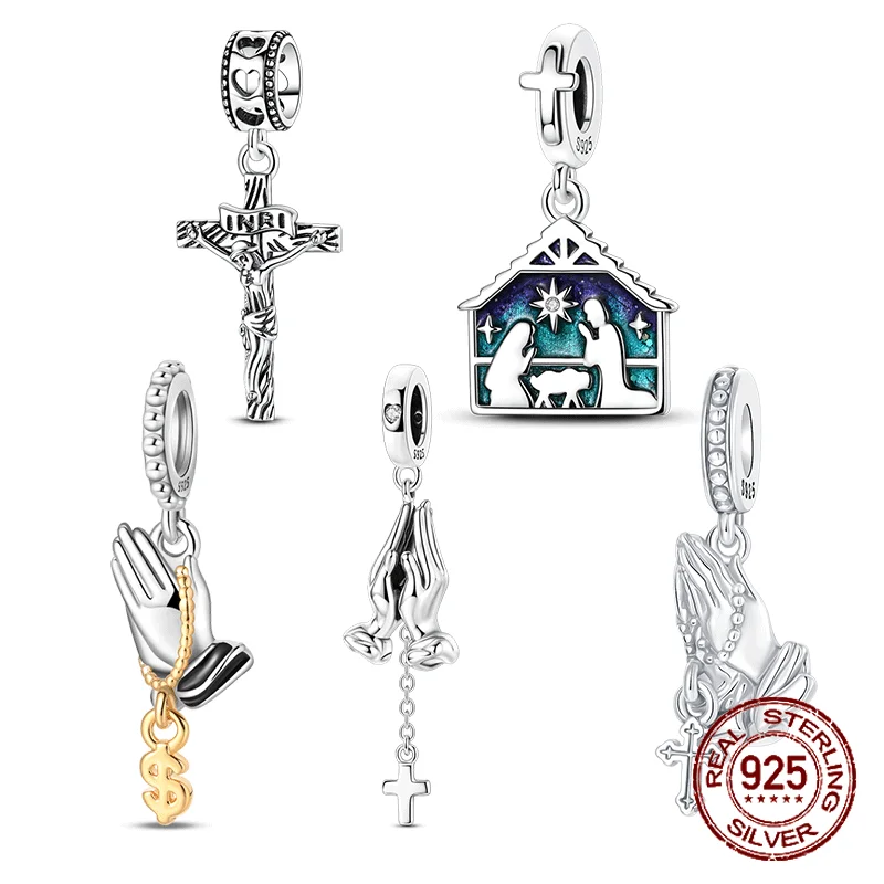 925 Sterling Silver Crucifix Nativity Holy Family Jesus Christ Pendant Charm Fit Original Charms Bracelet Women DIY Jewelry Gift
925 Sterling Silver Crucifix Nativity Holy Family Jesus Christ Pendant Charm Fit Original Charms Bracelet Women DIY Jewelry Gift