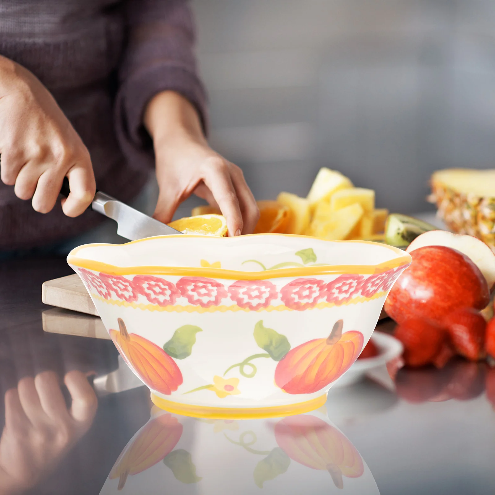 Декоративная керамическая миска для тыквы, многоцветная миска с гладкими краями для ужина, салата, десерта, еды, сервировочная миска для кухни, ресторана, дома
Декоративная керамическая миска для тыквы, многоцветная миска с гладкими краями для ужина, салата, десерта, еды, сервировочная миска для кухни, ресторана, дома