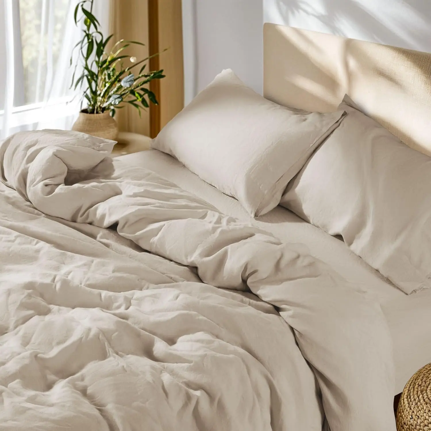 King Size 100% French Linen Duvet Cover Set, Soft Breathable for Hot Sleepers, Moisture Wicking & Durable with Zipper Closure
King Size 100% French Linen Duvet Cover Set, Soft Breathable for Hot Sleepers, Moisture Wicking & Durable with Zipper Closure