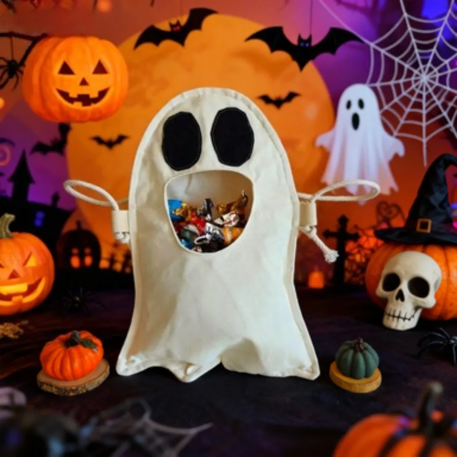 Сумка для конфет на Хэллоуин, сделай сам, подвесная веревка с призраком на Хэллоуин, большая вместительная сумка для хранения, сумка для розыгрыша, хлопковая веревка с ручкой, вечерние, праздничный подарок
Сумка для конфет на Хэллоуин, сделай сам, подвесная веревка с призраком на Хэллоуин, большая вместительная сумка для хранения, сумка для розыгрыша, хлопковая веревка с ручкой, вечерние, праздничный подарок