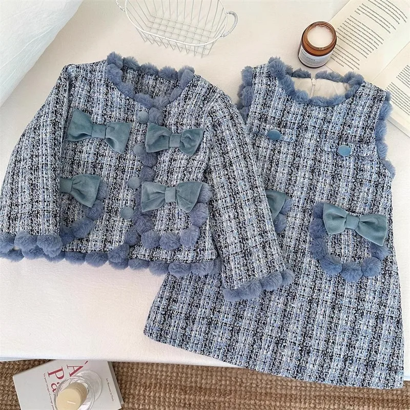 TOY-Winter New Bowknot Set Stylish Top Fashionable Vest Dress Two-Piece Set 
TOY-Winter New Bowknot Set Stylish Top Fashionable Vest Dress Two-Piece Set