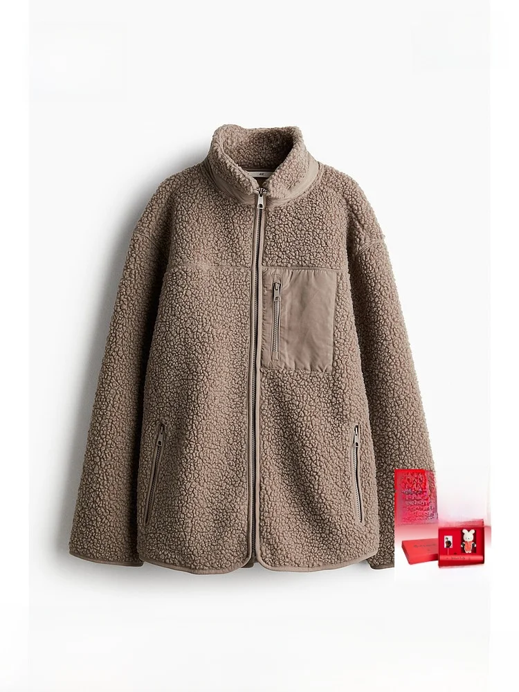 H&M Women's Teddy Fce Jaet Loose Fit Stand Collar Long Sve ort Outerwear Casual Sle 239565 Faion Versatile
H&M Women's Teddy Fce Jaet Loose Fit Stand Collar Long Sve ort Outerwear Casual Sle 239565 Faion Versatile