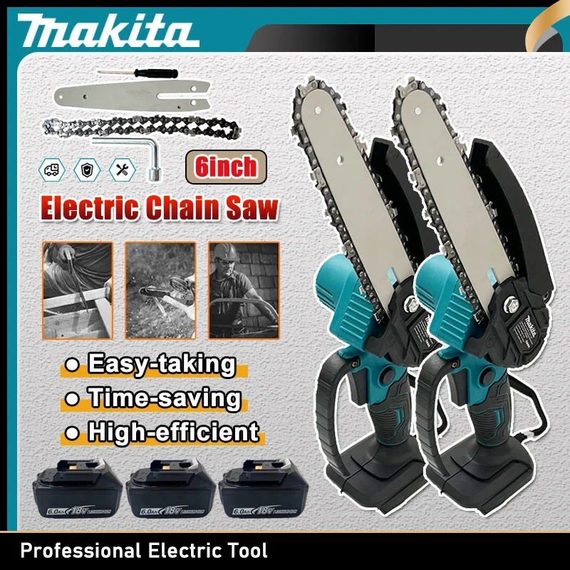 Электрическая цепная пила Makita 6 дюймов, ручная портативная пила для распиловки древесины, садовый инструмент для обрезки деревьев, работающий от аккумулятора 18В
Электрическая цепная пила Makita 6 дюймов, ручная портативная пила для распиловки древесины, садовый инструмент для обрезки деревьев, работающий от аккумулятора 18В