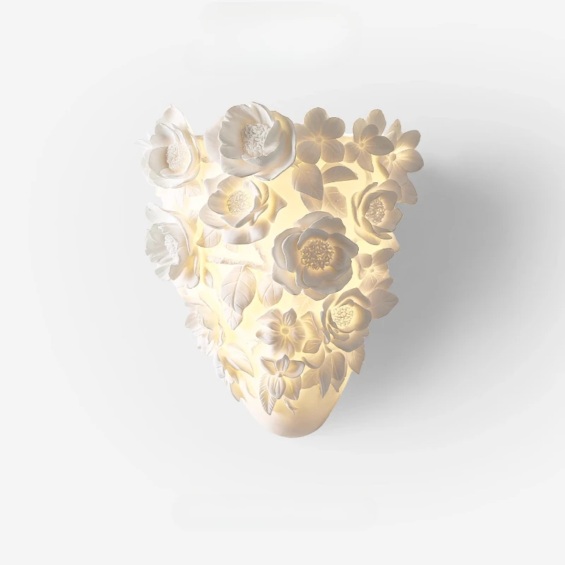 French Rose Carving Wall Lamps Creative Art Decor White Sconces Parlor Background Wall Aisle Interior Romantic Atmosphere Lights
French Rose Carving Wall Lamps Creative Art Decor White Sconces Parlor Background Wall Aisle Interior Romantic Atmosphere Lights