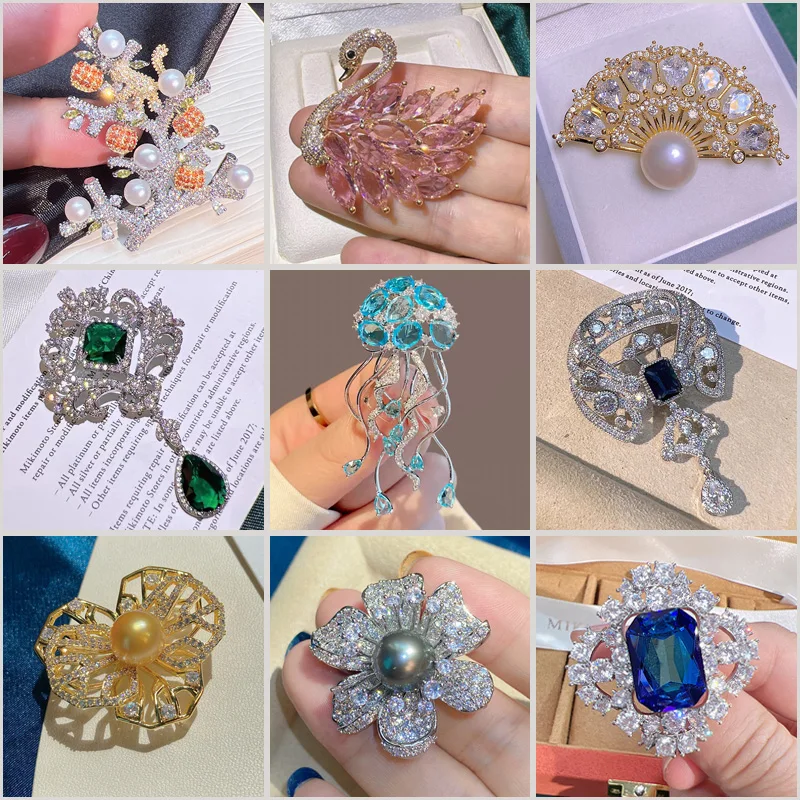 Women Brooch Luxury Cubic Zirconia Animal Swan Jellyfish Flower Corsage High-end Elegant Female Broche Clothing Accessories Pin
Women Brooch Luxury Cubic Zirconia Animal Swan Jellyfish Flower Corsage High-end Elegant Female Broche Clothing Accessories Pin