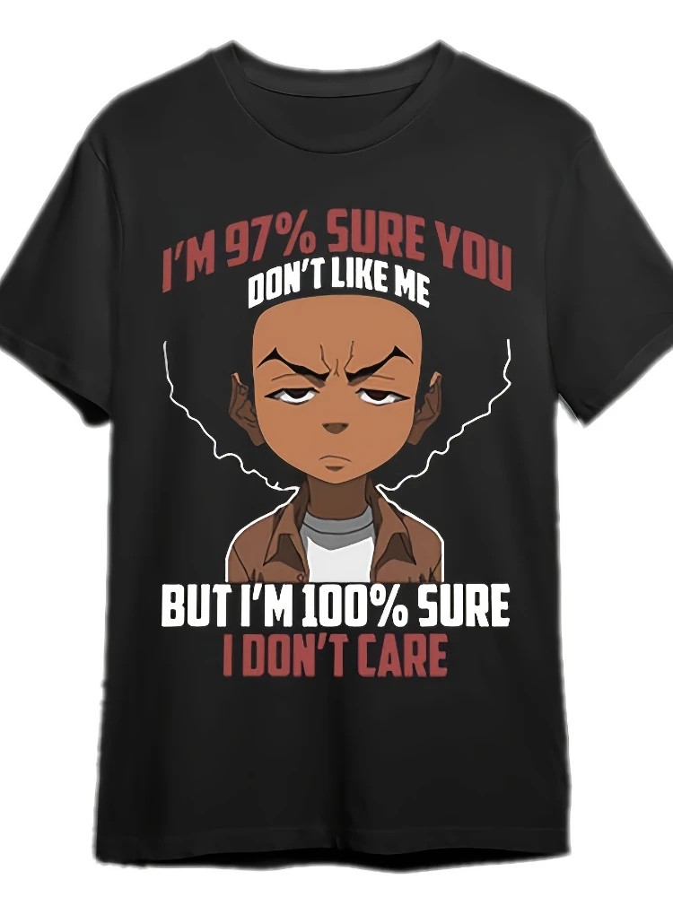 Bold "I'm 97% Sure You Don't Like Me" Print with Cartoon Character pattern -100% cotton short sleeve O-neck printed T-shirt.
Bold "I'm 97% Sure You Don't Like Me" Print with Cartoon Character pattern -100% cotton short sleeve O-neck printed T-shirt.