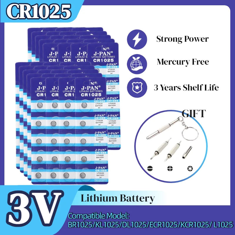 CR1025 Lithium Battery 3V Button Cell for Toy Clock Watch Car Remote Control Mouse Scale Motherboard DL1025 BR1025 Coin
CR1025 Lithium Battery 3V Button Cell for Toy Clock Watch Car Remote Control Mouse Scale Motherboard DL1025 BR1025 Coin