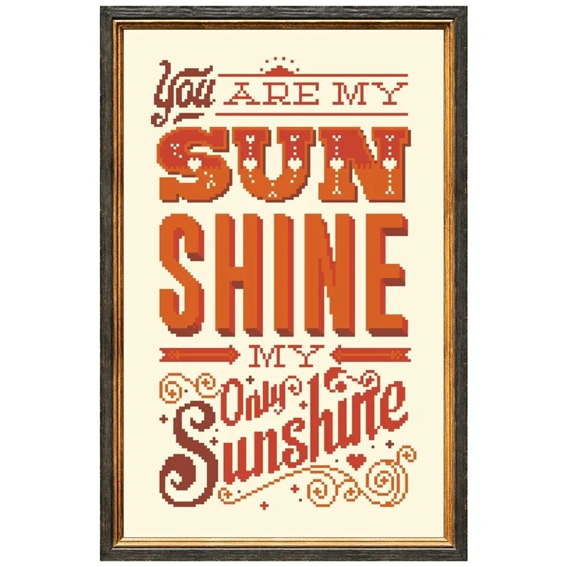 You are my sunshine cross stitch kits word 18ct 14ct 11ct light yellow cotton thread DIY embroidery kit home wall decoration
You are my sunshine cross stitch kits word 18ct 14ct 11ct light yellow cotton thread DIY embroidery kit home wall decoration