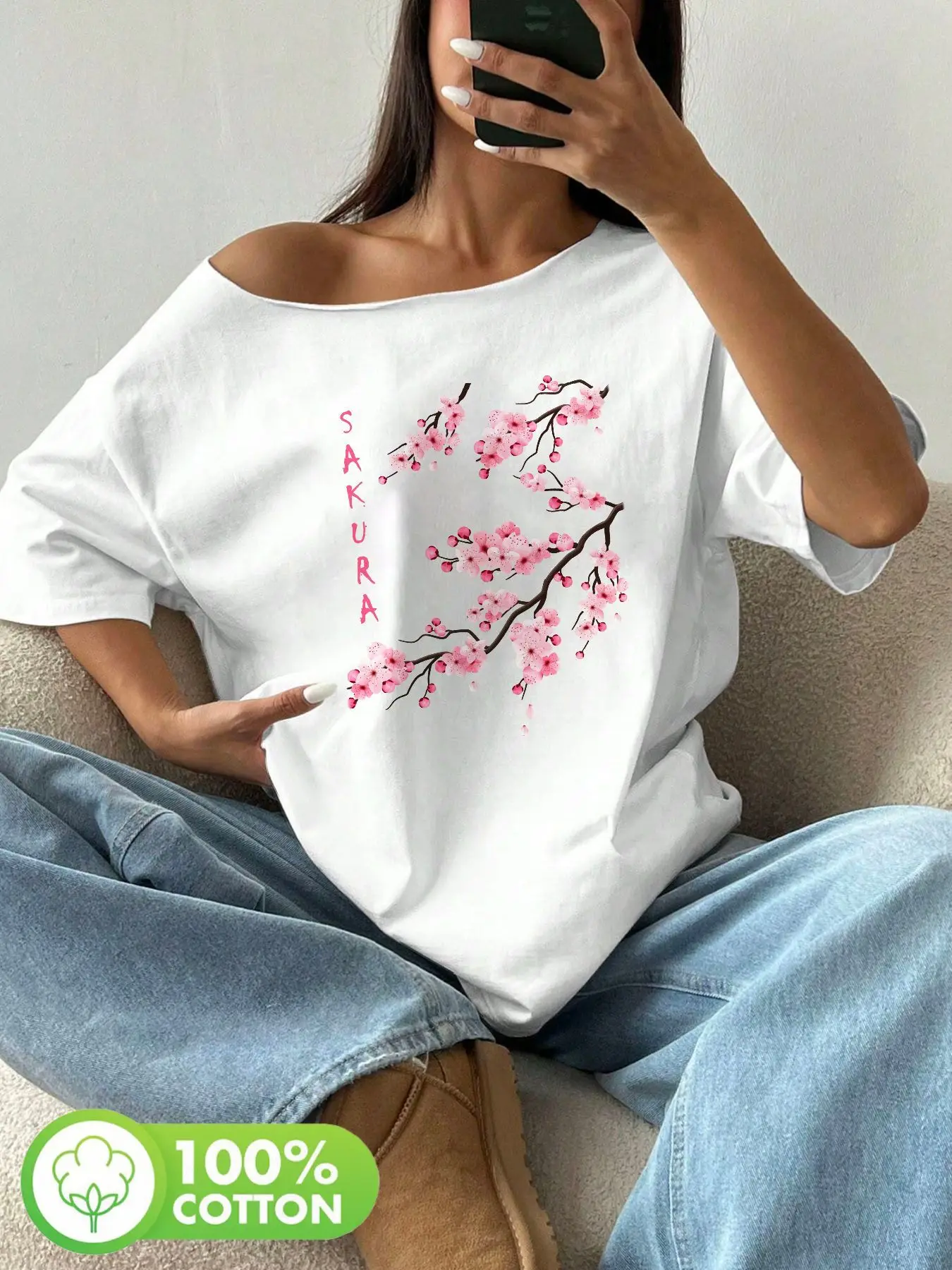 Plus Size 100% Cotton Shoulder Loose Print T-Shirt Oversized Y2K Style Graphic Tees Women Tops Summer Off The Shoulder Top Sa
Plus Size 100% Cotton Shoulder Loose Print T-Shirt Oversized Y2K Style Graphic Tees Women Tops Summer Off The Shoulder Top Sa