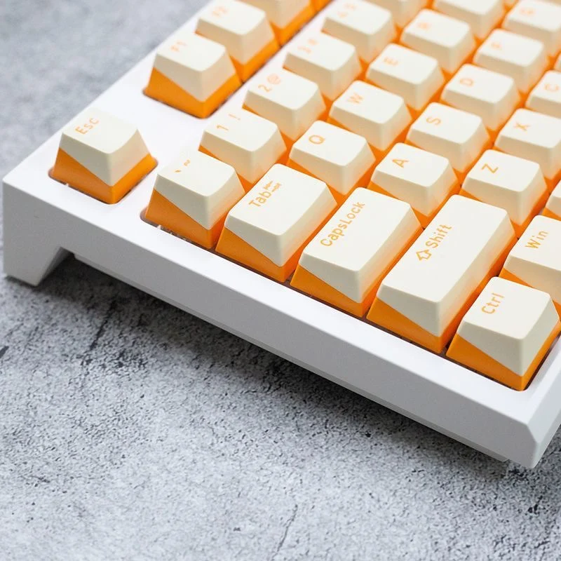 Two-color pbt material oem highly opaque keycaps, suitable for mechanical keyboards
Two-color pbt material oem highly opaque keycaps, suitable for mechanical keyboards