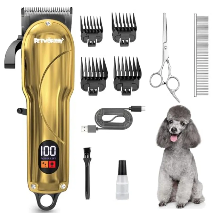 Quiet Dog Grooming Kit - 2000mAh Dog Clippers for Heavy Thick Hair Coats, Waterproof Rechargeable Cordless Clippers, Safe and E
Quiet Dog Grooming Kit - 2000mAh Dog Clippers for Heavy Thick Hair Coats, Waterproof Rechargeable Cordless Clippers, Safe and E