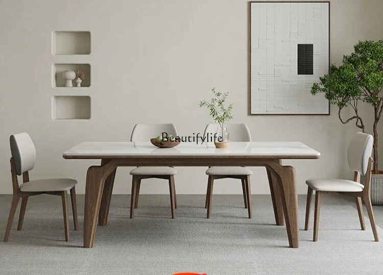 New solid wood rock slab dining table, modern simple wabi-sabi wind bright Nordic home
New solid wood rock slab dining table, modern simple wabi-sabi wind bright Nordic home