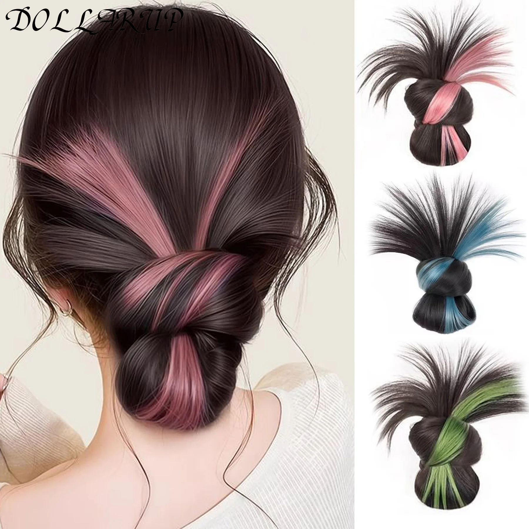 Synthetic pink blue green Low-tied Chicken Feather Ball Head Claw Clip Bun Lazy Bun Wig Bag Hair Accessories Suitable For Women
Synthetic pink blue green Low-tied Chicken Feather Ball Head Claw Clip Bun Lazy Bun Wig Bag Hair Accessories Suitable For Women
