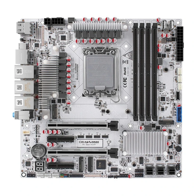 12 Bay 10GbE Motherboard with DDR5 Supports M.2 NVMe for W680 Chipset Enterprise Storage Server Motherboard
12 Bay 10GbE Motherboard with DDR5 Supports M.2 NVMe for W680 Chipset Enterprise Storage Server Motherboard