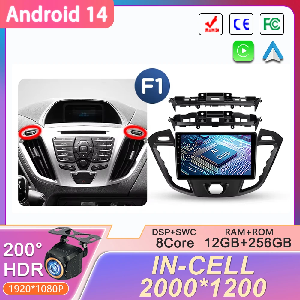 2K Screen Android 14 For Ford Tourneo Custom 1 I Transit 2012 - 2021 Car Radio Multimedia Video Player Navigation stereo GPS
2K Screen Android 14 For Ford Tourneo Custom 1 I Transit 2012 - 2021 Car Radio Multimedia Video Player Navigation stereo GPS