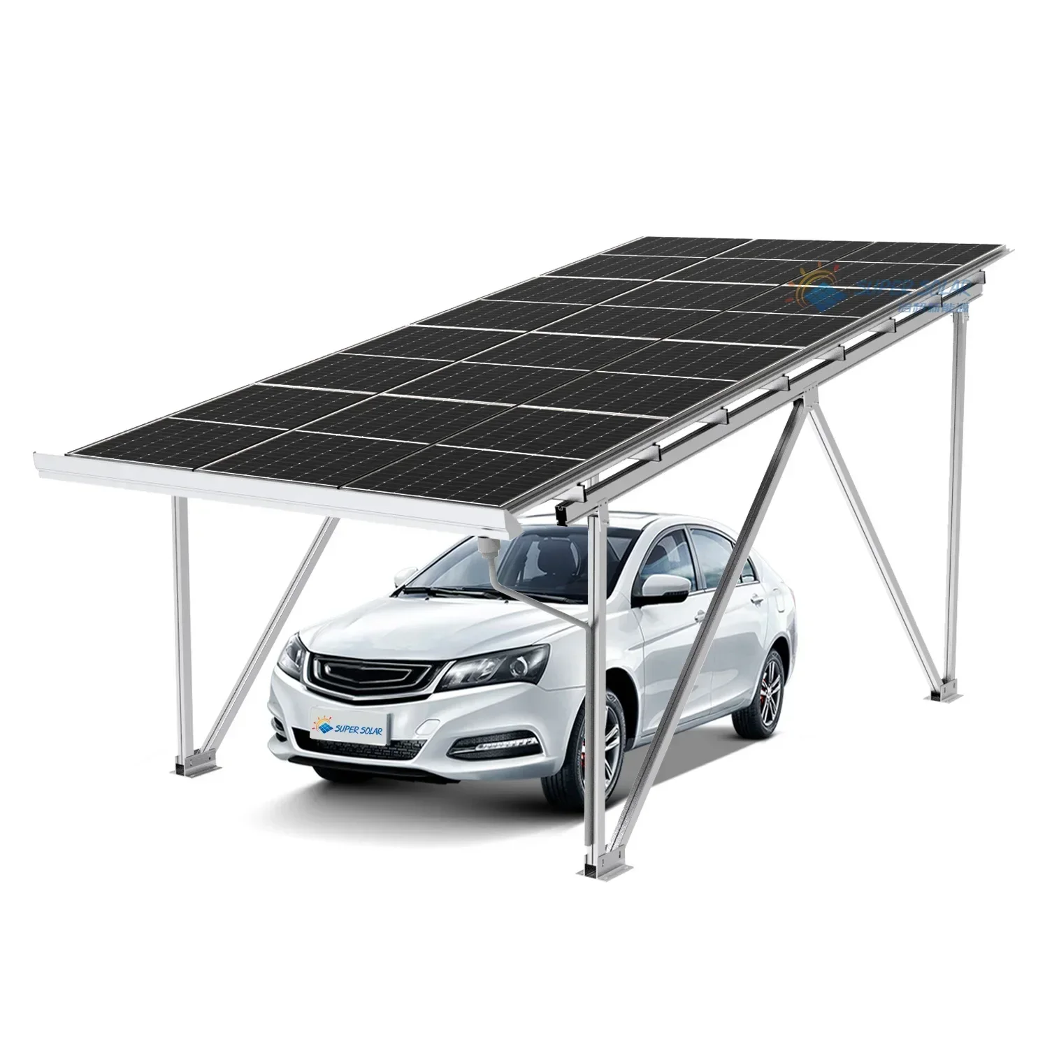 SUPERSOLAR Free Design Aluminum Easycarport Solar Carport 5kW 10kW for 1 or 2 Cars
SUPERSOLAR Free Design Aluminum Easycarport Solar Carport 5kW 10kW for 1 or 2 Cars