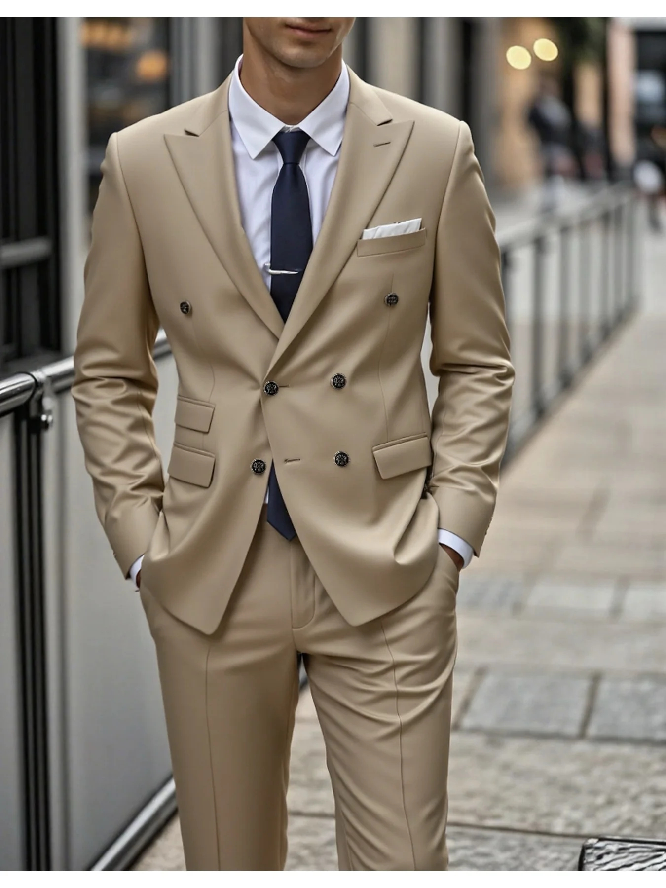 Men's Modern Fit Suit Set Double Breasted Peak Lapel Blazer Trousers Elegant Office Party Wedding
Men's Modern Fit Suit Set Double Breasted Peak Lapel Blazer Trousers Elegant Office Party Wedding