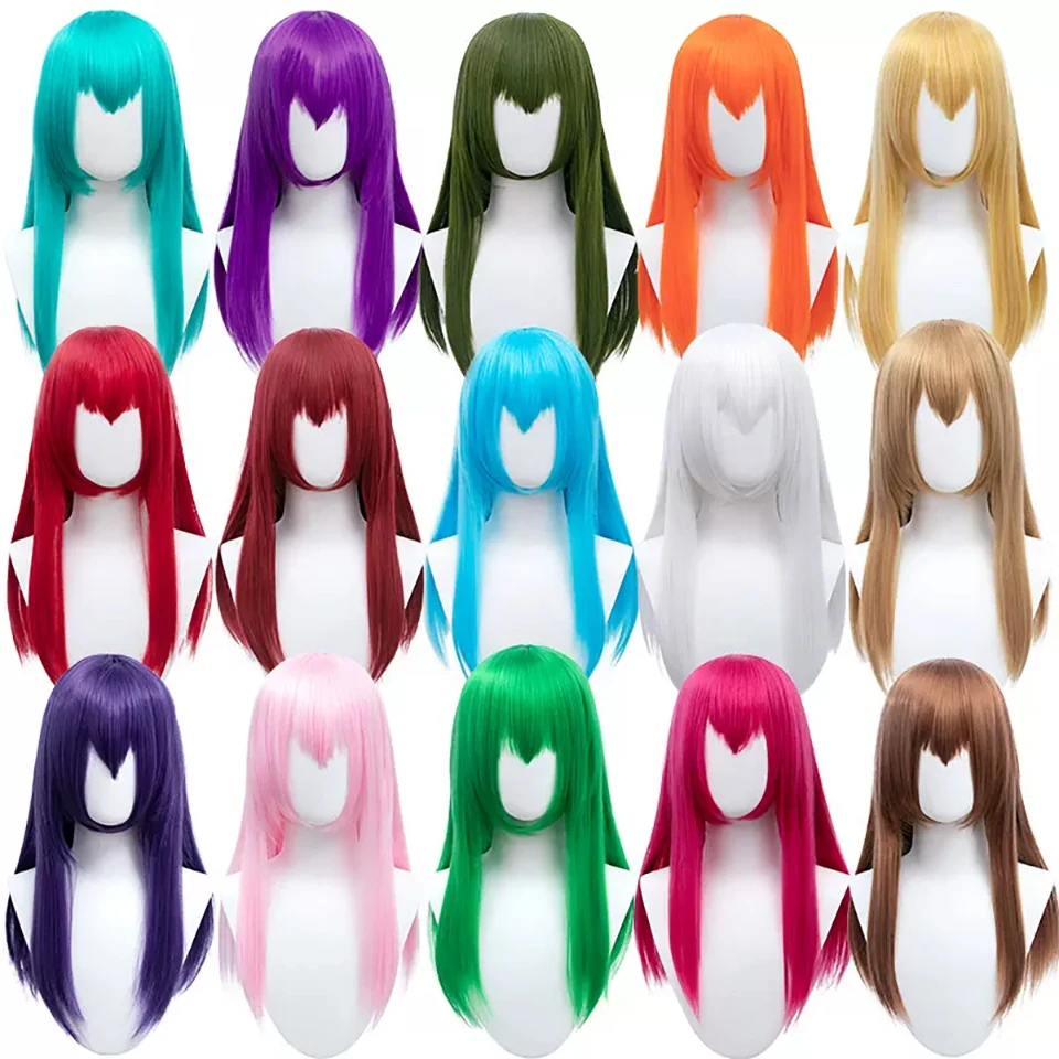 60cm Synthetic Cosplay Wigs With Bangs Universal Multicolored Heat Resistant Hair For Women
60cm Synthetic Cosplay Wigs With Bangs Universal Multicolored Heat Resistant Hair For Women