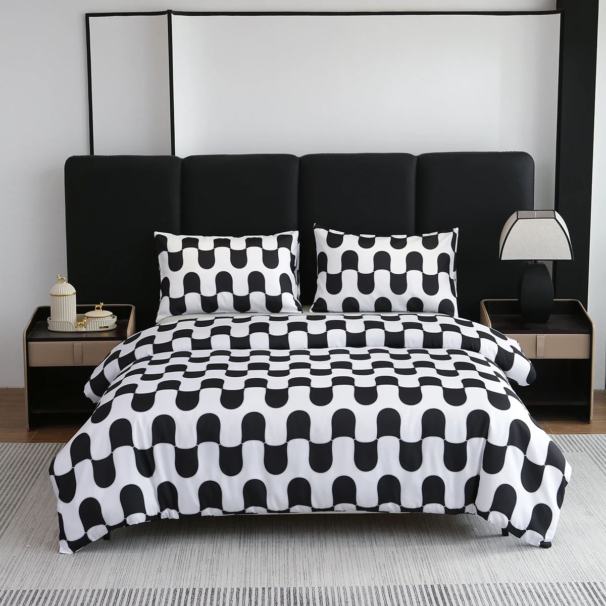 3-Piece Set Black White Abstract Irregular Pattern Printed Bedding Set Ultra Soft Breathable Bedding Set with Zipper Closure Sui
3-Piece Set Black White Abstract Irregular Pattern Printed Bedding Set Ultra Soft Breathable Bedding Set with Zipper Closure Sui