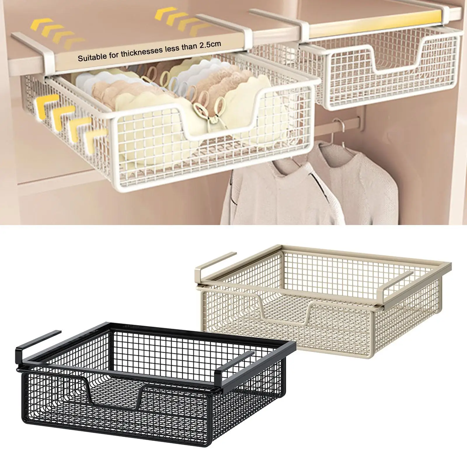 under Shelf Storage Basket Storage Rack Carbon Steel Multifunctional Underwear Box Drawer-style for Cupboard Cabinet
under Shelf Storage Basket Storage Rack Carbon Steel Multifunctional Underwear Box Drawer-style for Cupboard Cabinet
