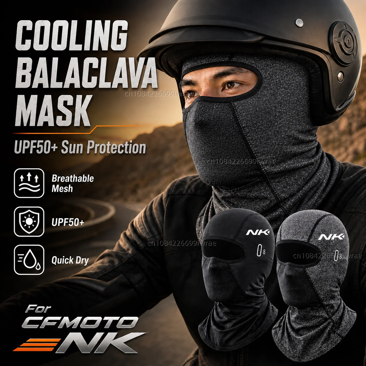 Cooling Motorcycle Balaclava Mask UPF50+ UV Protection Breathable Face Cover Summer For CFMOTO 450NK 675NK 800NK 125NK NK 675
Cooling Motorcycle Balaclava Mask UPF50+ UV Protection Breathable Face Cover Summer For CFMOTO 450NK 675NK 800NK 125NK NK 675