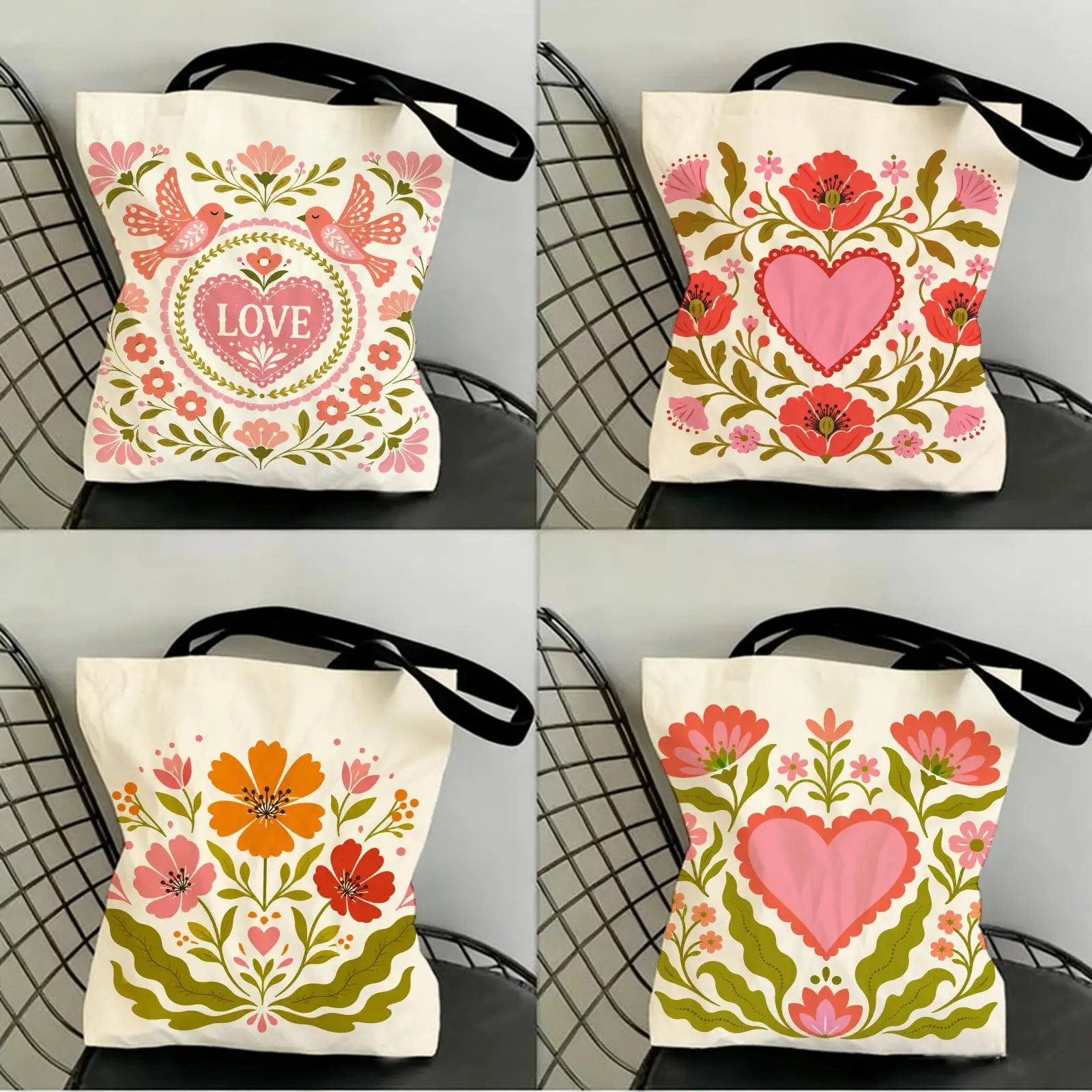 Love Flower Fashion Pattern Storage Bags Canvas Double-Sided Print Women Large Tote Bag Durable Beach Picnic Foldable Gift Eco
Love Flower Fashion Pattern Storage Bags Canvas Double-Sided Print Women Large Tote Bag Durable Beach Picnic Foldable Gift Eco