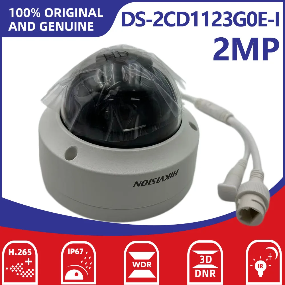 Hikvision DS-2CD1123G0E-I 2MP Dome IP Camera IR Night Vision 30m H.265+ IP67 IK10 Outdoor Security PoE Network Camera
Hikvision DS-2CD1123G0E-I 2MP Dome IP Camera IR Night Vision 30m H.265+ IP67 IK10 Outdoor Security PoE Network Camera