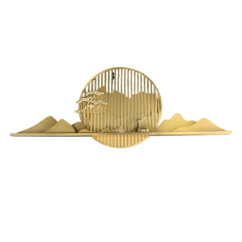 New Chinese-style living room sofa background all-copper decorative pendant tea room entrance wall hanging
New Chinese-style living room sofa background all-copper decorative pendant tea room entrance wall hanging