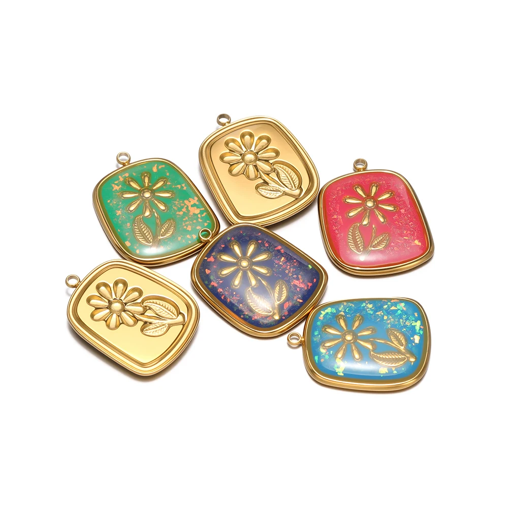 4pcs PVD Gold Plated Stainless Steel Enamel Flower Pendants for DIY Trendy Jewelry Making Necklace Charms Bracelet Accessories
4pcs PVD Gold Plated Stainless Steel Enamel Flower Pendants for DIY Trendy Jewelry Making Necklace Charms Bracelet Accessories