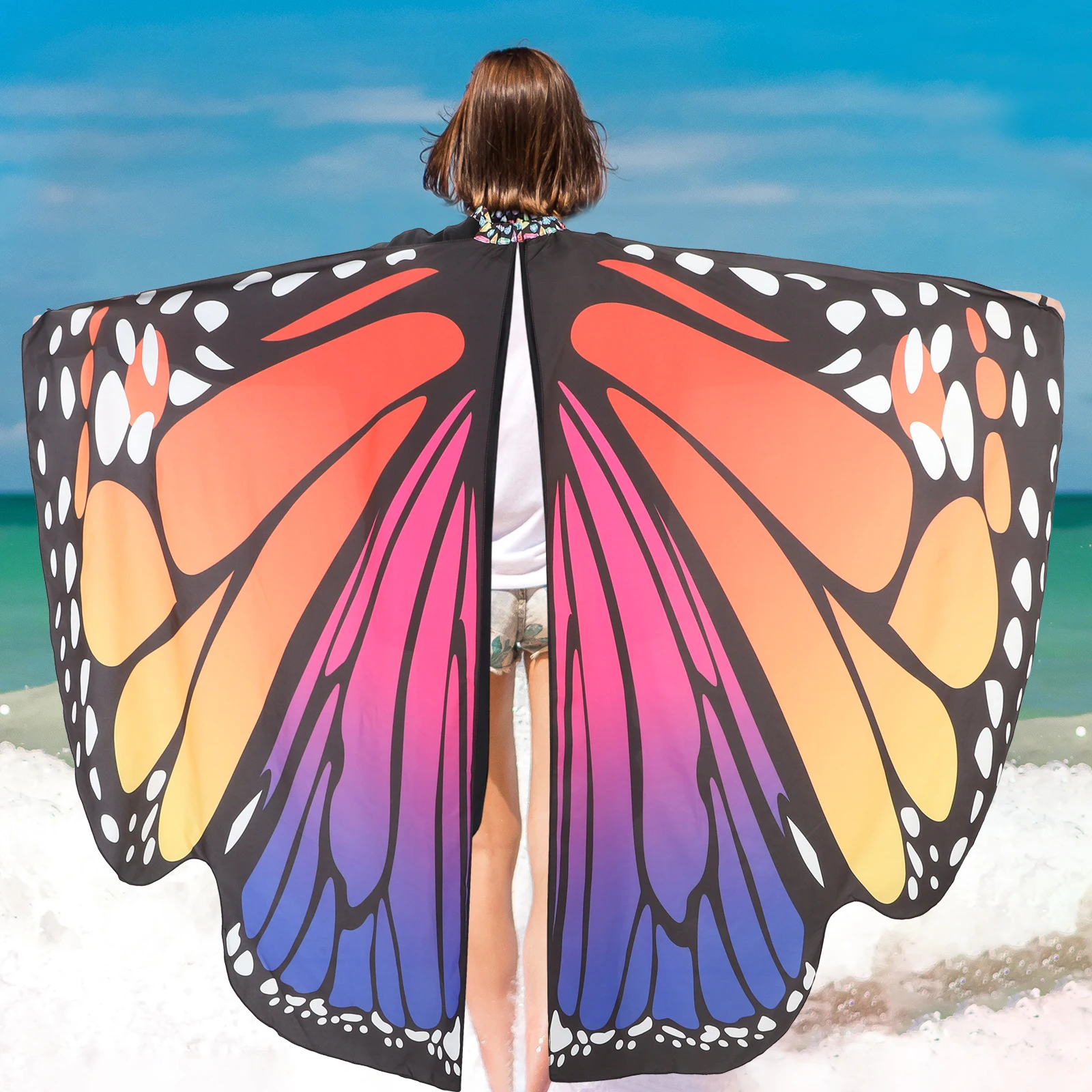 Butterfly Wing Cape Cloak Women Girls Vibrant Colors Birthday Costume Halloween Cosplay Party Prop Shawl Wraps Beach Towel One
Butterfly Wing Cape Cloak Women Girls Vibrant Colors Birthday Costume Halloween Cosplay Party Prop Shawl Wraps Beach Towel One