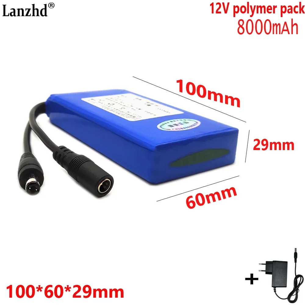 1-10pcs DC 12V Battery Pack 3S1P For Security monitoring outdoor headlamps lighting fans solar LED lamps 8000mAh 100*60*29mm
1-10pcs DC 12V Battery Pack 3S1P For Security monitoring outdoor headlamps lighting fans solar LED lamps 8000mAh 100*60*29mm