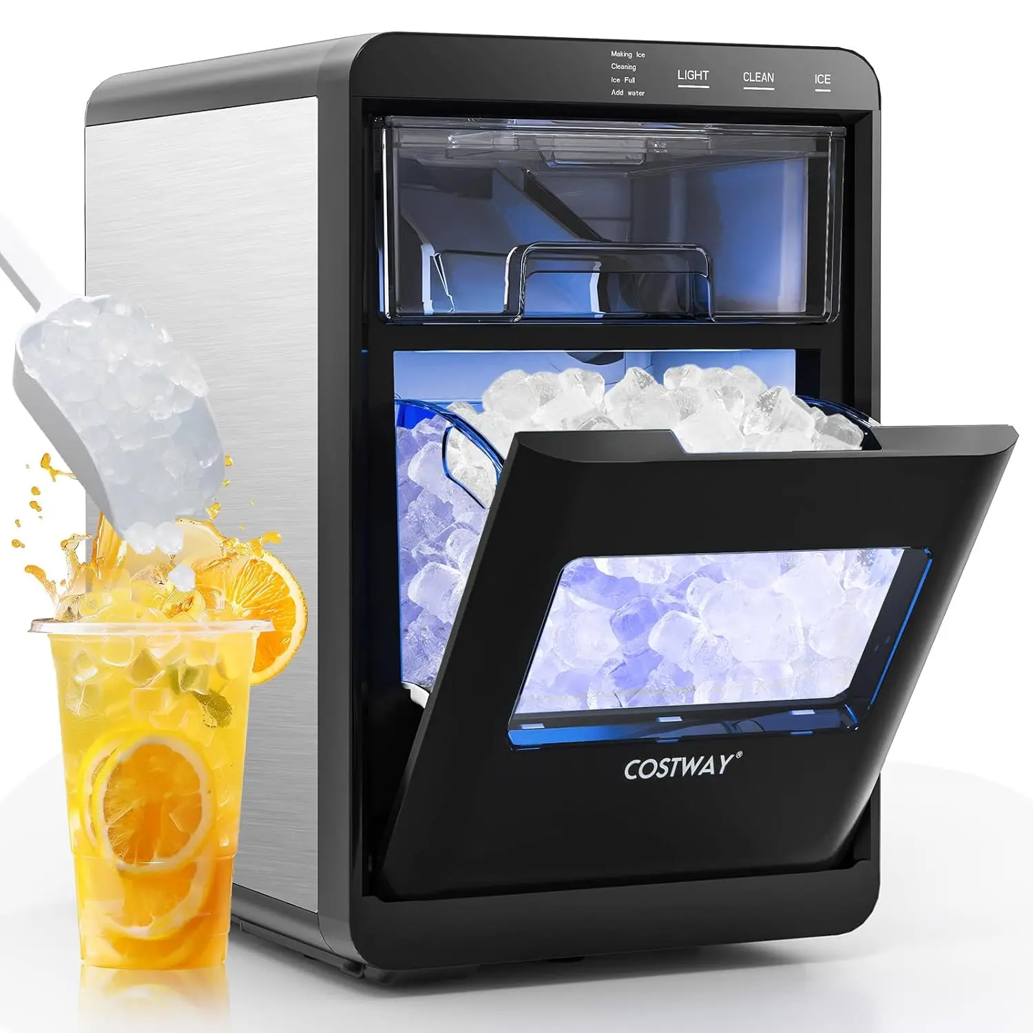 Nugget Ice Maker 44 lbs/24H Chewable Sonic Ice Machine with Self Cleaning, Ready in 6 Mins, Low Noise, Pull-Out Tank for Home
Nugget Ice Maker 44 lbs/24H Chewable Sonic Ice Machine with Self Cleaning, Ready in 6 Mins, Low Noise, Pull-Out Tank for Home