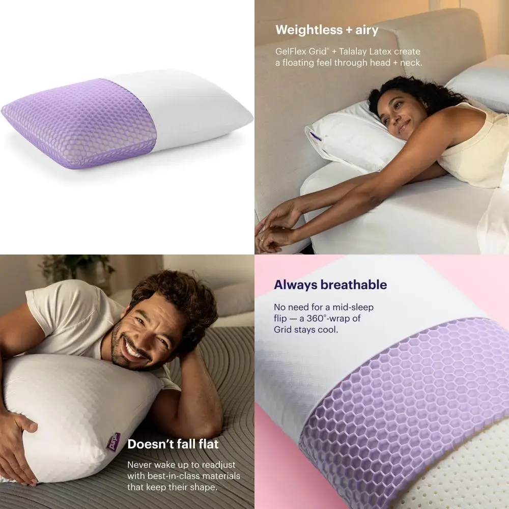 Purple Harmony Pillow - Standard Height, Supreme Pillow Innovation, 360-Degree Hexagonal Grid and Talalay Latex Core for Pressur
Purple Harmony Pillow - Standard Height, Supreme Pillow Innovation, 360-Degree Hexagonal Grid and Talalay Latex Core for Pressur