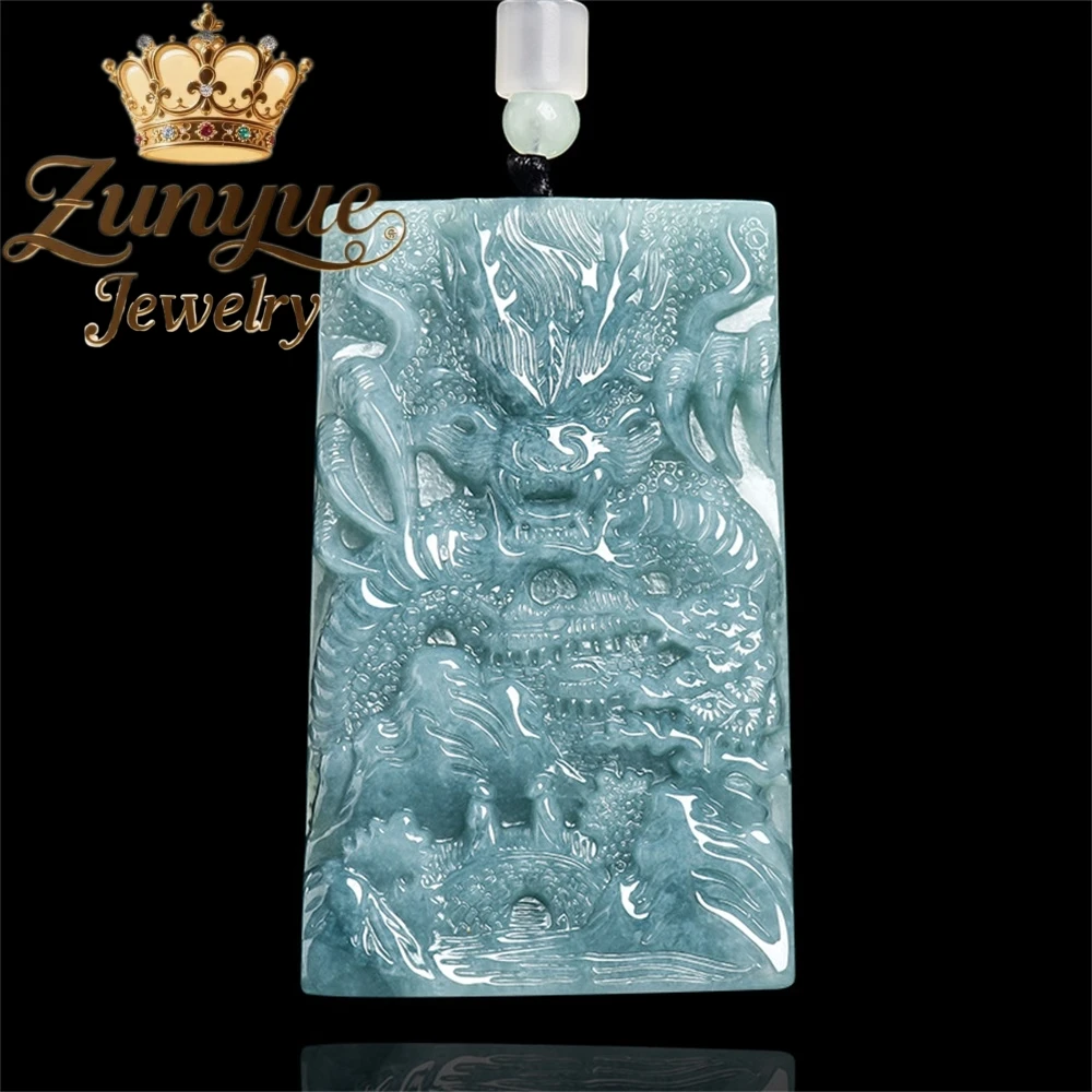 Genuine Natural A-Grade Jadeite Blue Water Dragon Brand Zodiac Dragon Pendant Ice Type Jade Fine Jewelry Pendant Gift For Friend
Genuine Natural A-Grade Jadeite Blue Water Dragon Brand Zodiac Dragon Pendant Ice Type Jade Fine Jewelry Pendant Gift For Friend