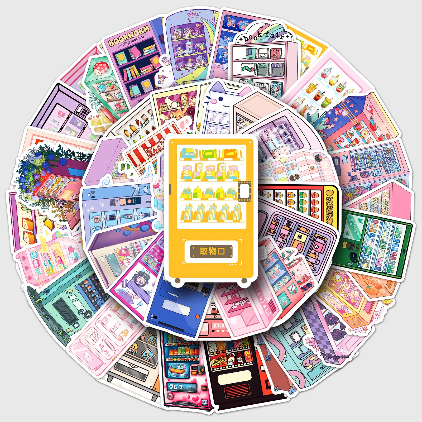 50Pcs Vending machine series Cartoon Cute Waterproof Sticker Skateboarding Snowboard Retro Vinyl home decal Sticker
50Pcs Vending machine series Cartoon Cute Waterproof Sticker Skateboarding Snowboard Retro Vinyl home decal Sticker