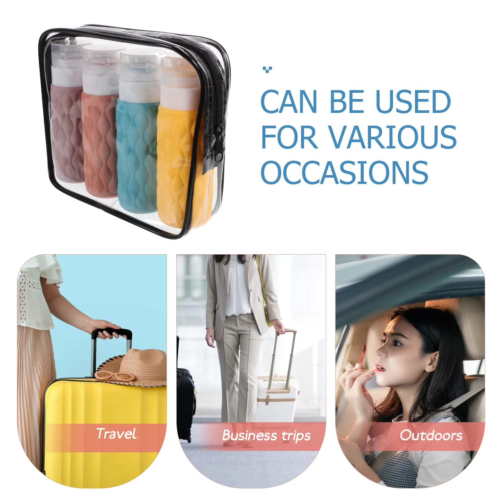 4Pcs Silicone Travel Bottles Set Leakproof Refillable Shampoo Conditioner Dispenser Containers Compact Toiletry Bottles
4Pcs Silicone Travel Bottles Set Leakproof Refillable Shampoo Conditioner Dispenser Containers Compact Toiletry Bottles