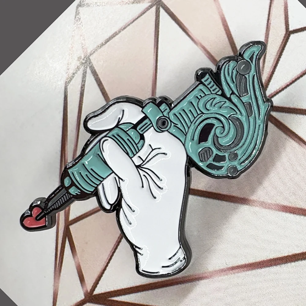 Creative Tattoo Gun Machine Red Heart Brooch Enamel Pin Funny Decorative Lapel Badges Jewelry Accessories
Creative Tattoo Gun Machine Red Heart Brooch Enamel Pin Funny Decorative Lapel Badges Jewelry Accessories