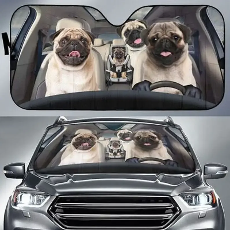 Pug Family Funny Auto Sun Shade Personalized Sunshade, Customized Gift Custom Animal Pattern Sunshade,STYLE FOR CAR
Pug Family Funny Auto Sun Shade Personalized Sunshade, Customized Gift Custom Animal Pattern Sunshade,STYLE FOR CAR