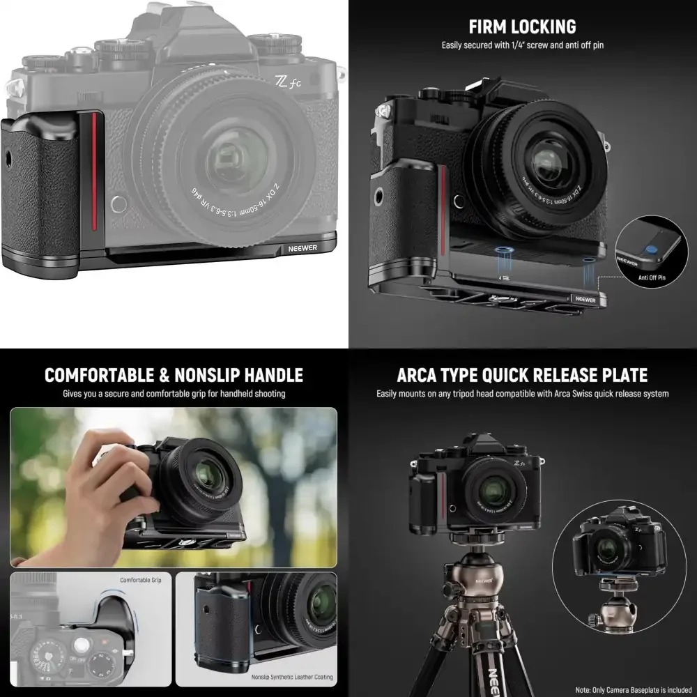 NEEWER Zfc Ultra-Thin Retro Aluminum Alloy Camera Mounting Baseplate with Handle L-Shape Handgrip for Nikon Z FC
NEEWER Zfc Ultra-Thin Retro Aluminum Alloy Camera Mounting Baseplate with Handle L-Shape Handgrip for Nikon Z FC