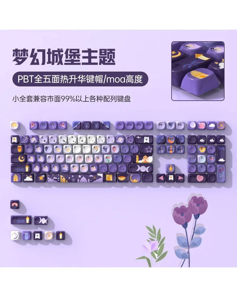 MOA high pbt sublimation mechanical keyboard keycaps personalized creative customization purple cute round keycap
MOA high pbt sublimation mechanical keyboard keycaps personalized creative customization purple cute round keycap