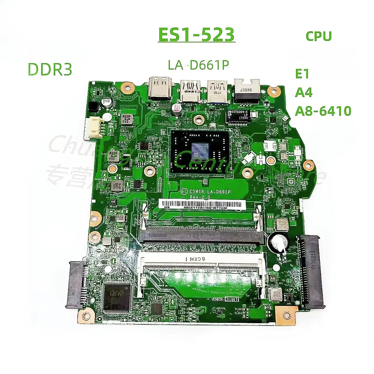 LA-D661P Motherboard Is Applicable for ACER Laptop ES1-523 With E1 A4 A6 A8 CPU DDR3 100% Tested OK Before Shipment
LA-D661P Motherboard Is Applicable for ACER Laptop ES1-523 With E1 A4 A6 A8 CPU DDR3 100% Tested OK Before Shipment