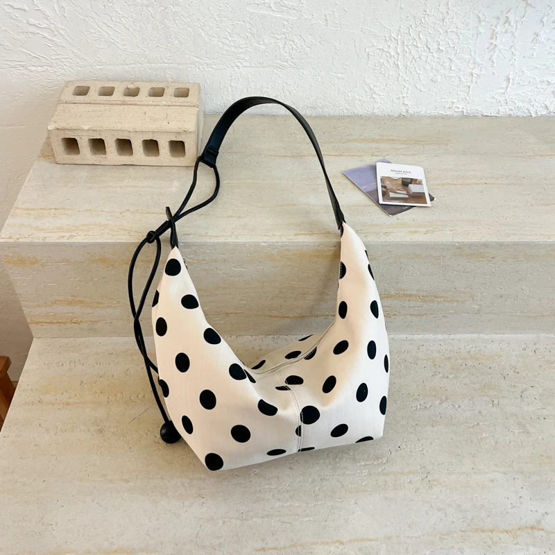Women Polka Dot Canvas Hobo Underarm Bag Adjustable Drawstring Strap Large Capacity Casual Daily Shoulder Crossbody Tote Bag
Women Polka Dot Canvas Hobo Underarm Bag Adjustable Drawstring Strap Large Capacity Casual Daily Shoulder Crossbody Tote Bag
