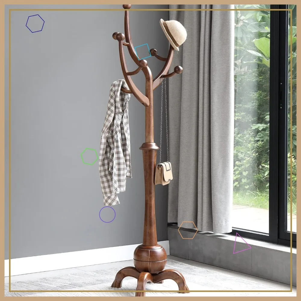Wood Coat Rack Freestanding with 8 Hooks, Tree Branch Design, Sturdy Base for Entryway Hallway Bedroom - 160lb Capacity
Wood Coat Rack Freestanding with 8 Hooks, Tree Branch Design, Sturdy Base for Entryway Hallway Bedroom - 160lb Capacity
